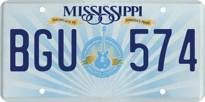 MS license plate BGU574
