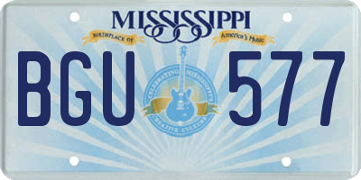 MS license plate BGU577