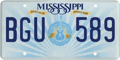 MS license plate BGU589