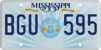 MS license plate BGU595