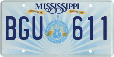 MS license plate BGU611
