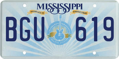 MS license plate BGU619