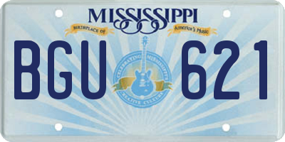 MS license plate BGU621