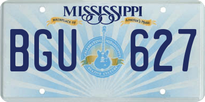 MS license plate BGU627
