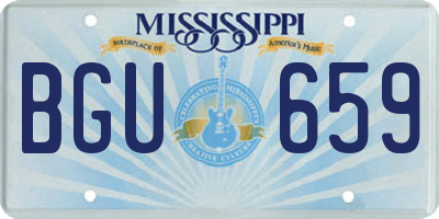 MS license plate BGU659