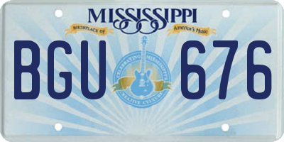 MS license plate BGU676