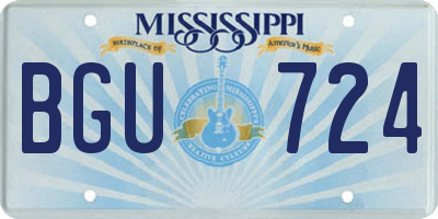 MS license plate BGU724