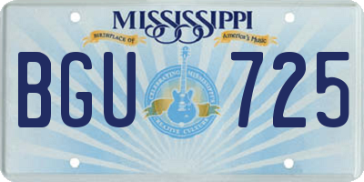 MS license plate BGU725