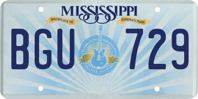 MS license plate BGU729
