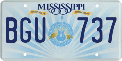 MS license plate BGU737