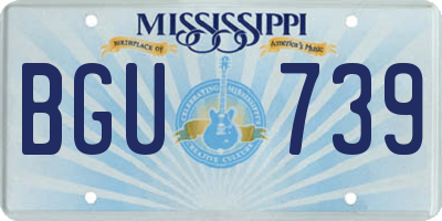 MS license plate BGU739