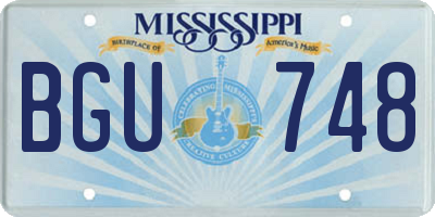 MS license plate BGU748
