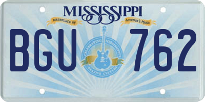 MS license plate BGU762