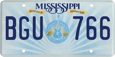 MS license plate BGU766