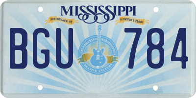 MS license plate BGU784