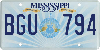 MS license plate BGU794