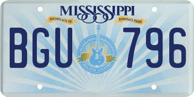 MS license plate BGU796