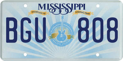 MS license plate BGU808