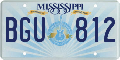 MS license plate BGU812