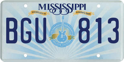 MS license plate BGU813