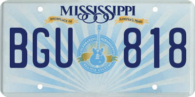 MS license plate BGU818