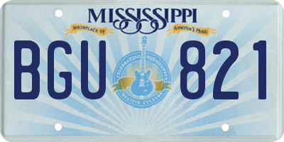MS license plate BGU821