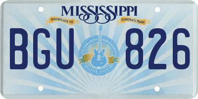 MS license plate BGU826