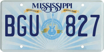 MS license plate BGU827