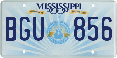 MS license plate BGU856