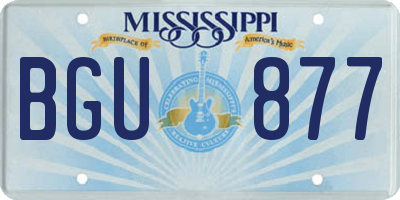 MS license plate BGU877
