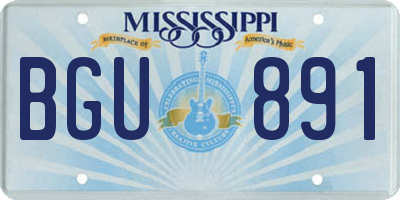 MS license plate BGU891