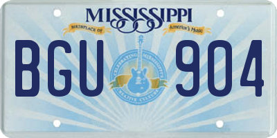 MS license plate BGU904