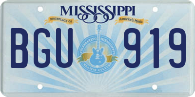 MS license plate BGU919