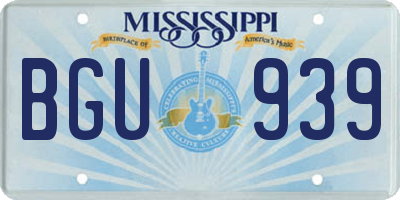 MS license plate BGU939