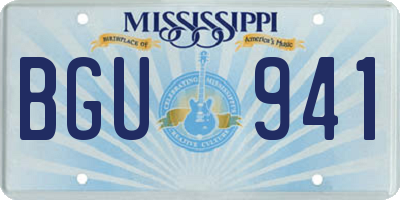 MS license plate BGU941