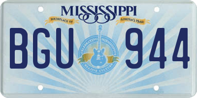 MS license plate BGU944