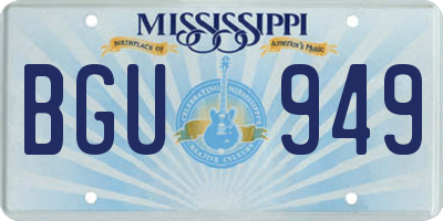 MS license plate BGU949