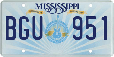 MS license plate BGU951