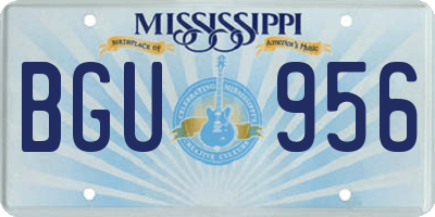 MS license plate BGU956