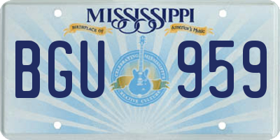 MS license plate BGU959
