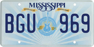 MS license plate BGU969