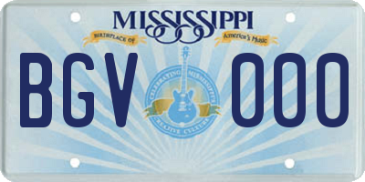 MS license plate BGV000