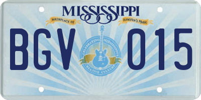 MS license plate BGV015
