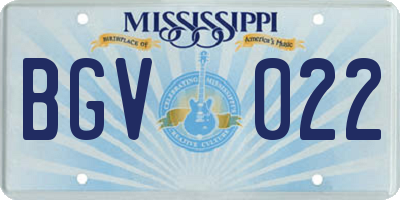 MS license plate BGV022