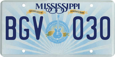 MS license plate BGV030