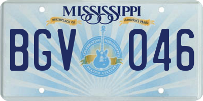 MS license plate BGV046