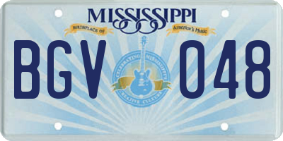 MS license plate BGV048