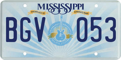 MS license plate BGV053