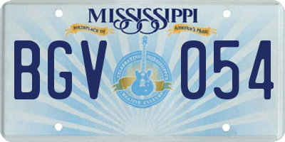 MS license plate BGV054
