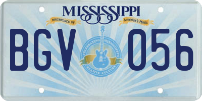 MS license plate BGV056
